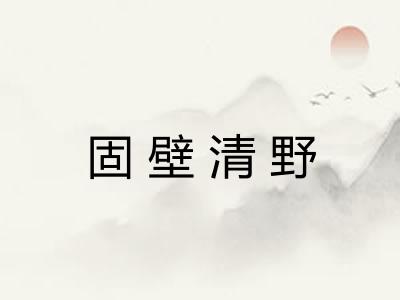 固壁清野