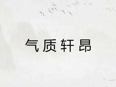 气质轩昂