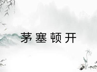 茅塞顿开