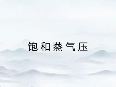 饱和蒸气压