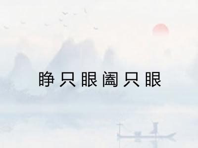 睁只眼阖只眼 睁只眼阖只眼