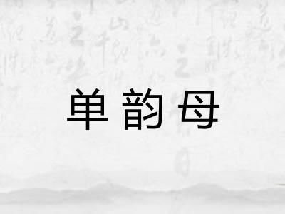单韵母 单韵母