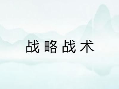 战略战术 战略战术