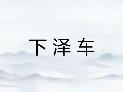 下泽车 下泽车