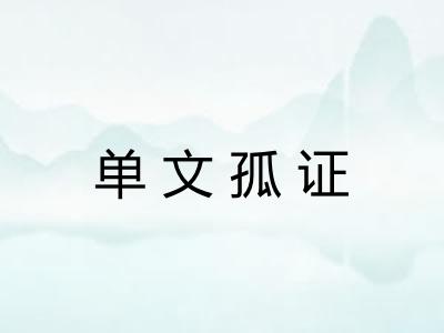 单文孤证 单文孤证