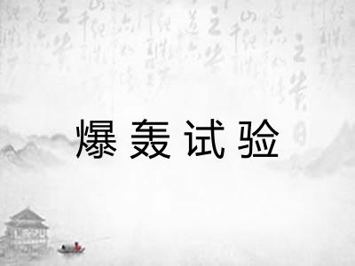 爆轰试验 爆轰试验