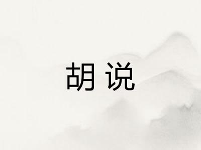 胡说