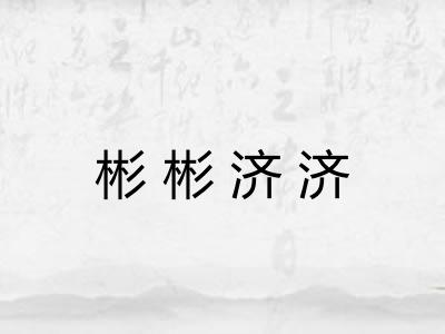 彬彬济济 彬彬济济
