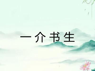 一介书生 一介书生