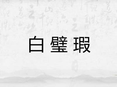 白璧瑕 白璧瑕
