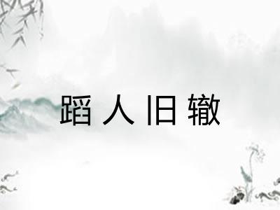 蹈人旧辙 蹈人旧辙