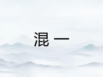 混一 混一