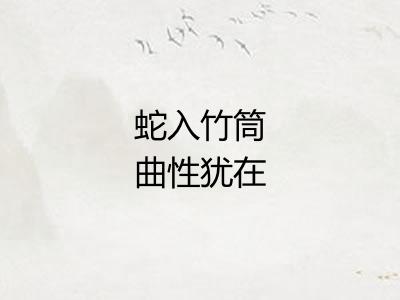 蛇入竹筒曲性犹在 蛇入竹筒曲性犹在