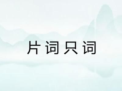片词只词