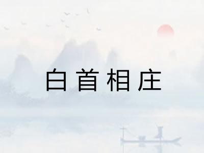 白首相庄 白首相庄