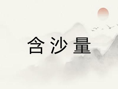 含沙量 含沙量