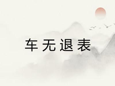 车无退表