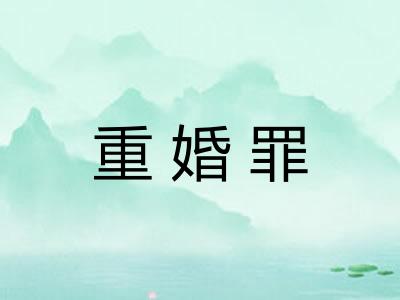 重婚罪 重婚罪