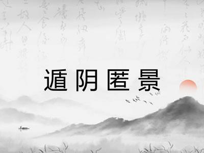 遁阴匿景