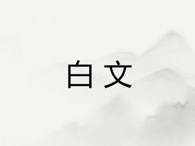 白文 白文