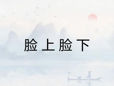 脸上脸下 脸上脸下