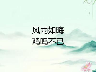 风雨如晦鸡鸣不已 风雨如晦鸡鸣不已
