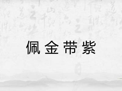 佩金带紫