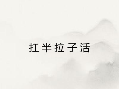 扛半拉子活 扛半拉子活