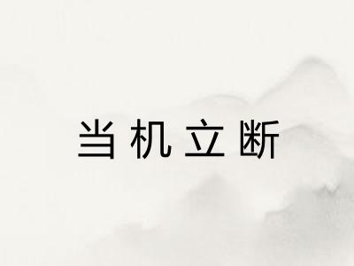 当机立断