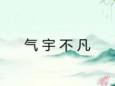 气宇不凡