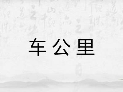车公里 车公里