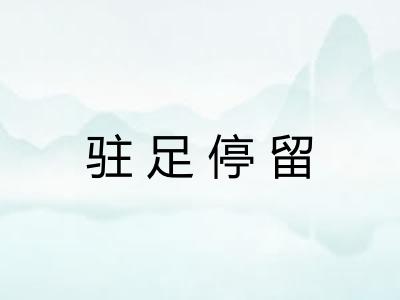 驻足停留 驻足停留