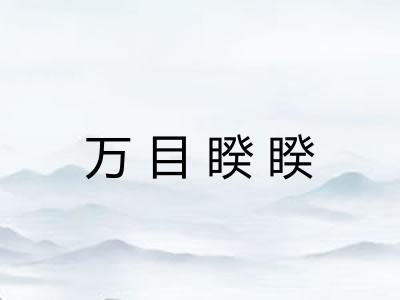 万目睽睽 万目睽睽