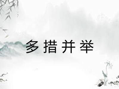 多措并举