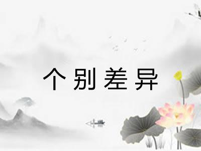 个别差异