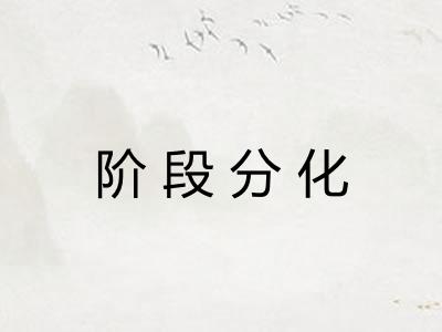 阶段分化