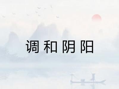调和阴阳 调和阴阳