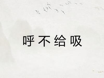 呼不给吸 呼不给吸
