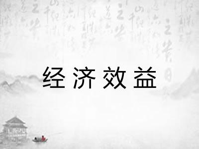 经济效益 经济效益