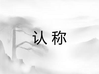 认称 认称