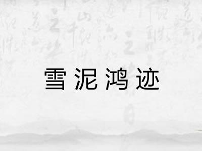 雪泥鸿迹