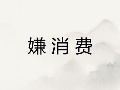 嫌消费 嫌消费