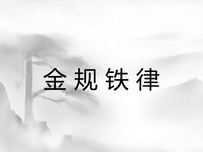 金规铁律 金规铁律