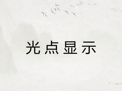光点显示 光点显示
