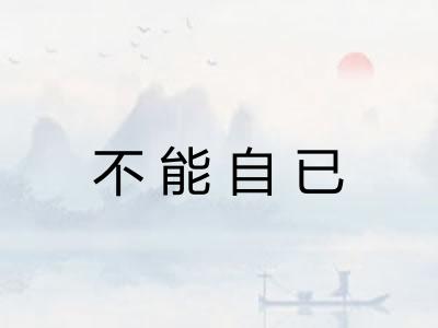 不能自已 不能自已