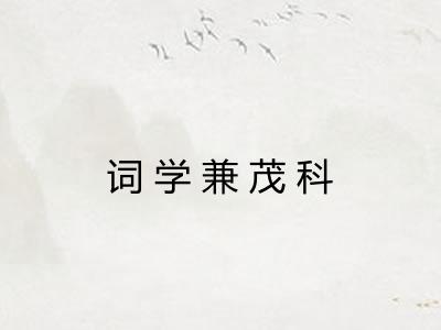 词学兼茂科