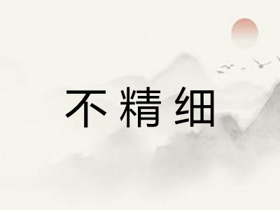 不精细