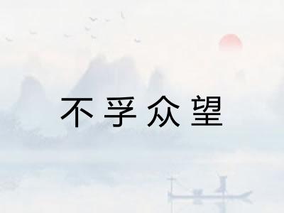 不孚众望