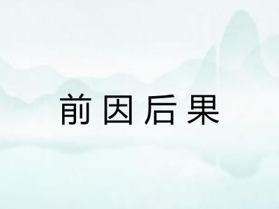前因后果