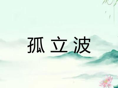 孤立波 孤立波